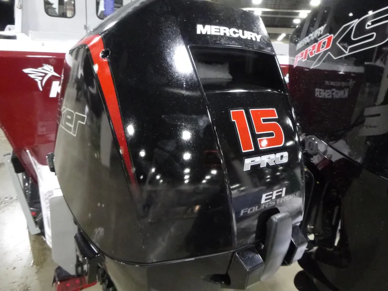 Slide: The Image of Mercury 15 Pro EFI outboard motor on 2025 KingFisher 2425 Escape HT boat. - 21