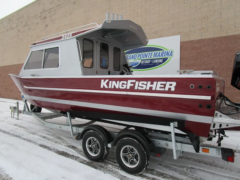 Slide: The Image of 2025 KingFisher 2425 Escape HT boat on trailer at Grand Pointe Marina. - 26