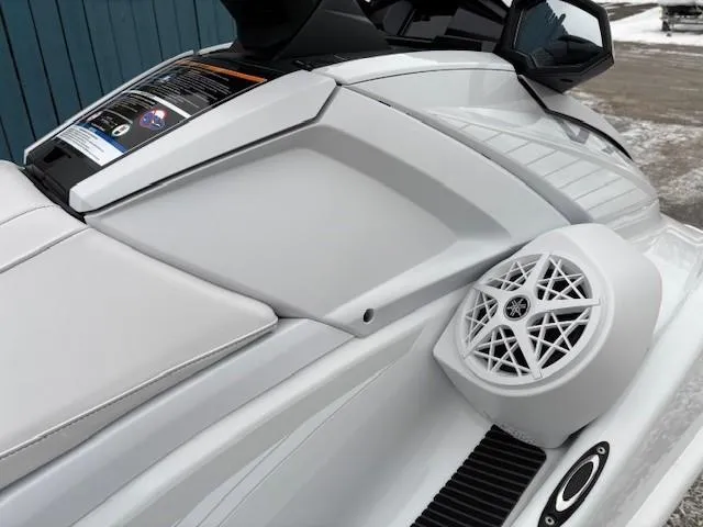 Slide: The Image of 2025 Yamaha WaveRunner VX Cruiser with audio system, featuring sleek white design and integrated speaker. - 4