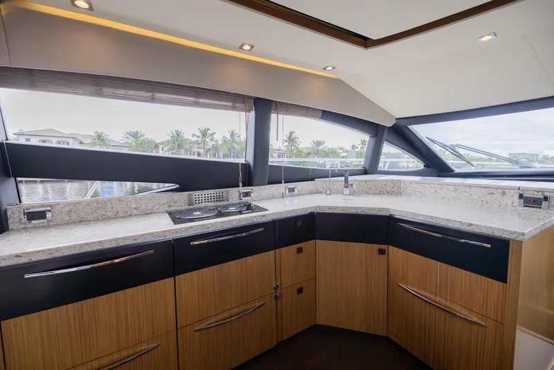 Slide: The Image of Luxurious kitchen interior of 2017 Sea Ray 59 Flybridge yacht with modern design. - 20