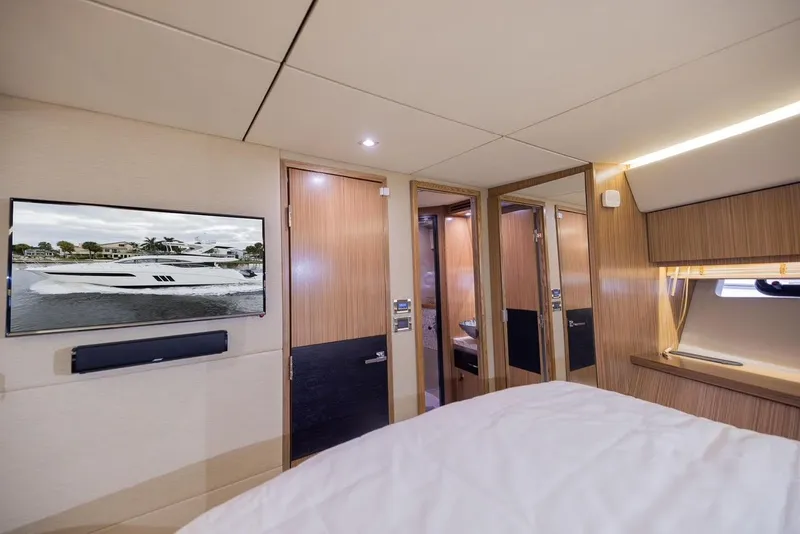 Slide: The Image of Luxurious interior of 2017 Sea Ray 59 Flybridge yacht cabin with modern amenities. - 23