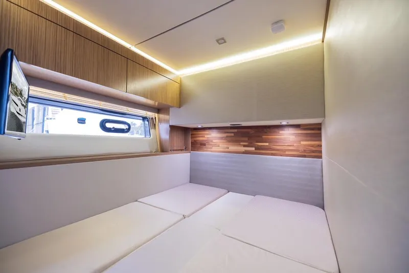 Slide: The Image of Luxurious cabin interior of 2017 Sea Ray 59 Flybridge yacht with modern design. - 29