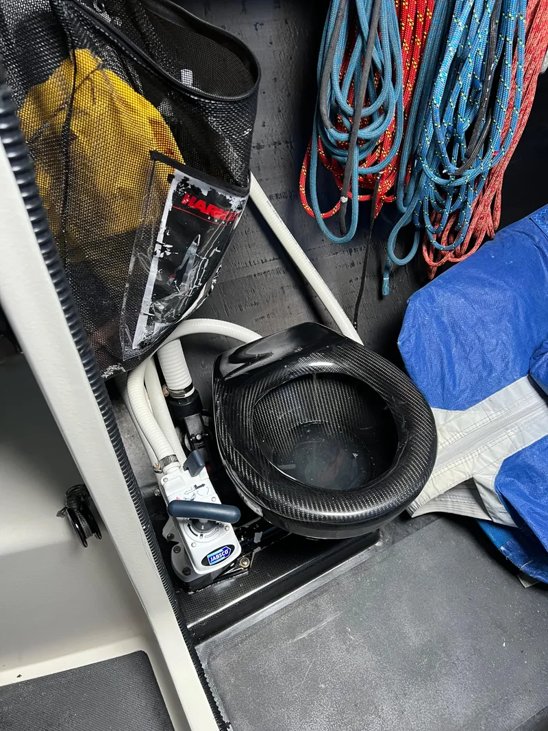 Slide: The Image of Interior of 2016 Offshore Racing Van Munster Boats Fred Barrett 35 with ropes and equipment. - 50