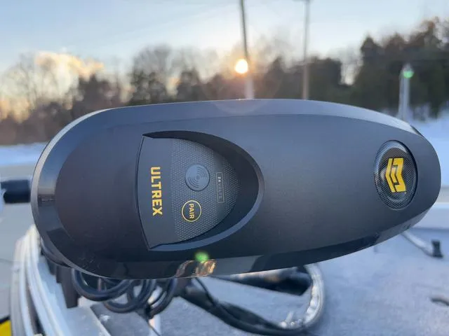 Slide: The Image of Trolling motor on a 2025 Phoenix 818 Pro boat, featuring Ultrex branding. - 11