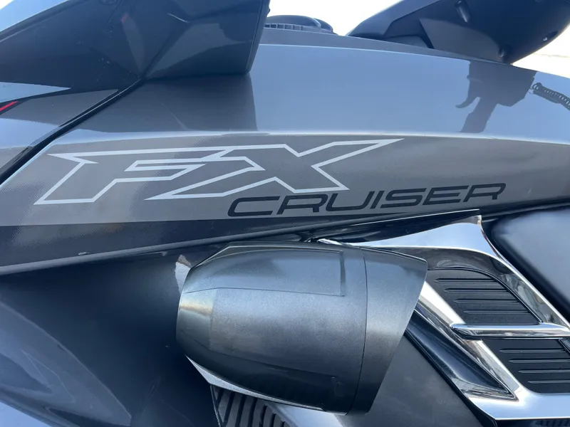 Slide: The Image of 2018 Yamaha WaveRunner FX Cruiser SVHO close-up, showcasing sleek design and branding. - 35