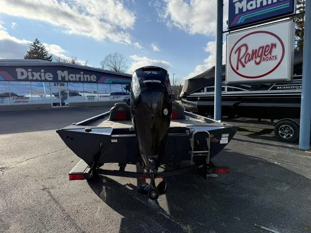 Slide: The Image of 2021 Ranger RT178 boat at Dixie Marine dealership, rear view with motor. - 6
