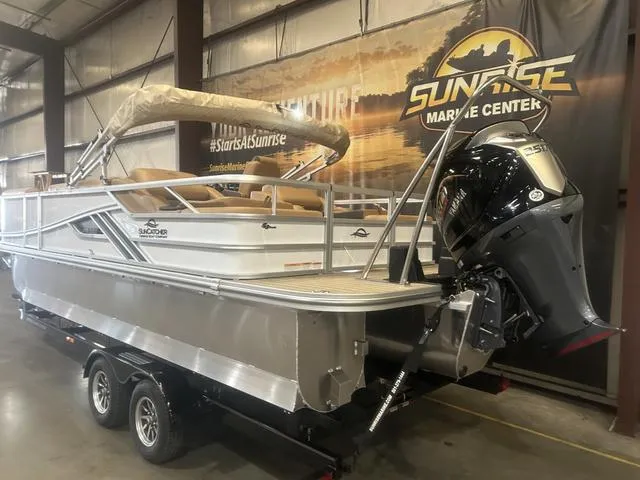 Slide: The Image of 2025 SunCatcher Fusion Series 324SS with Yamaha 250 "SHO" in showroom. - 6