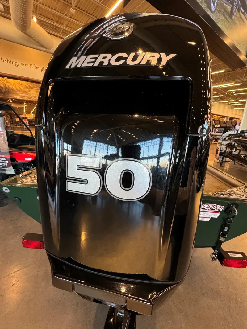 Slide: The Image of Mercury 50 horsepower outboard motor on 2025 Tracker Bass Tracker Classic Limited. - 5