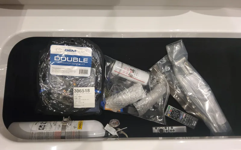 Slide: The Image of Fishing gear and equipment in a 2025 Formula 387 Center Console Fish storage compartment. - 38