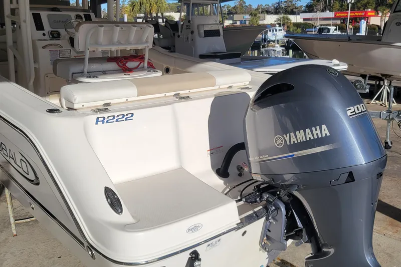 Slide: The Image of 2018 Robalo R222 Center Console boat with Yamaha 200 engine. - 3
