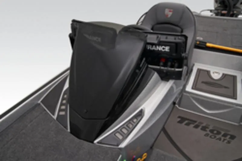 Slide: The Image of 2025 Triton 21XP Patriot boat interior with advanced navigation system. - 20
