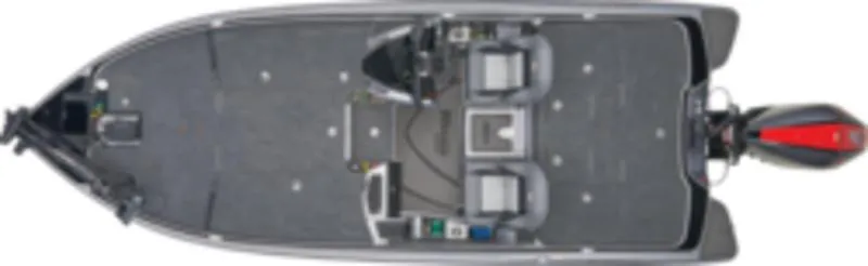 Slide: The Image of 2025 Triton 21XP Patriot boat, top view, showcasing spacious deck and seating arrangement. - 39