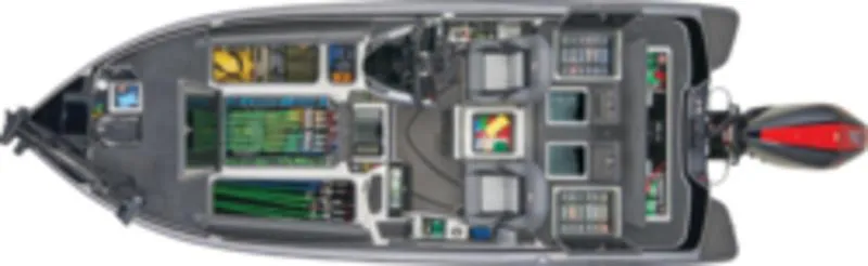 Slide: The Image of Top view of 2025 Triton 21XP Patriot boat interior layout. - 40