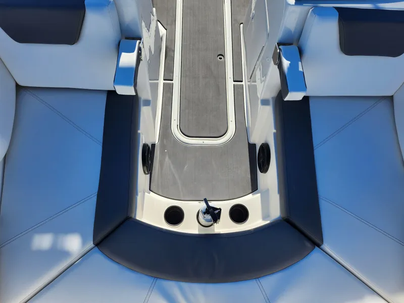 Slide: The Image of 2019 Heyday WT-2DC boat interior with seating and cup holders. - 18