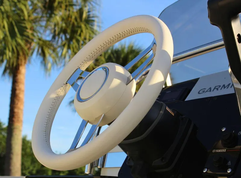 Slide: The Image of 2024 Capoforte SX200 steering wheel with palm trees in the background. - 11
