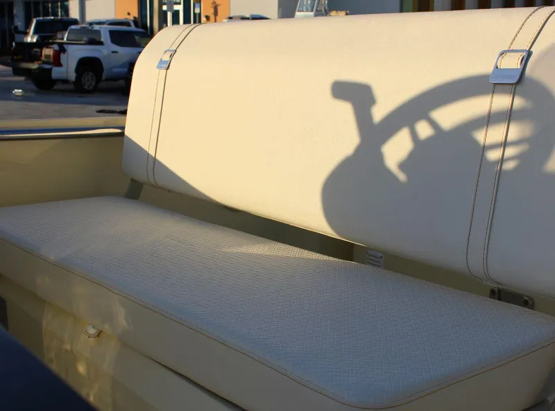 Slide: The Image of 2024 Capoforte SX200 boat seat with steering wheel shadow. - 13