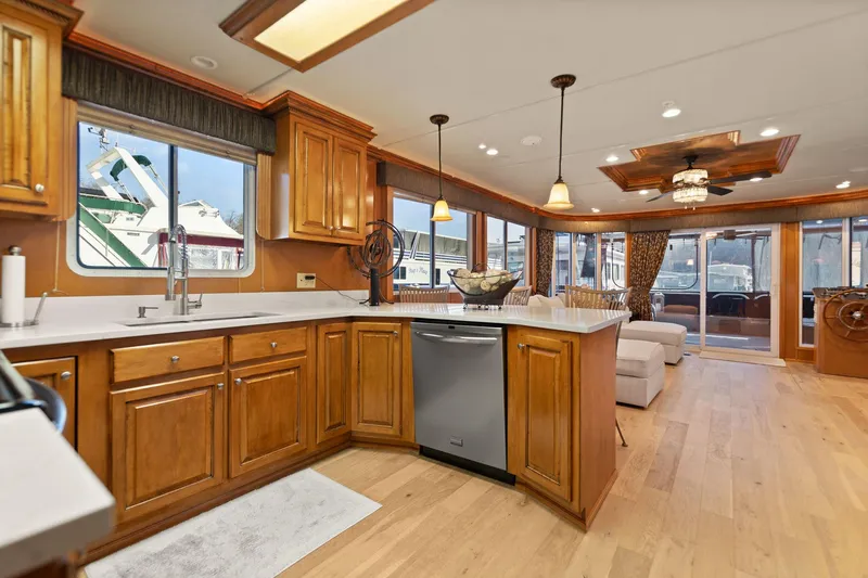 Slide: The Image of Luxurious 2011 Horizon 18 X 82 houseboat interior with modern kitchen and spacious living area. - 21