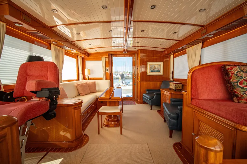 Slide: The Image of Luxurious interior of 2004 Grand Banks 58 Eastbay FB yacht with elegant wood finishes. - 24