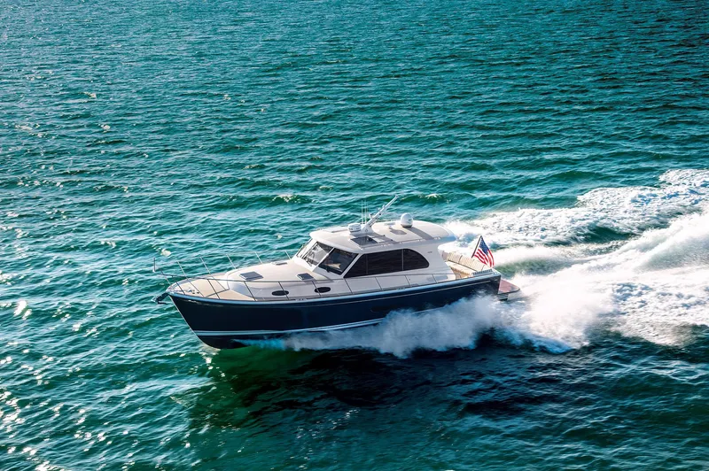 The Image of Eastbay EB44 2026 yacht cruising on open water, showcasing sleek design and performance. - 0