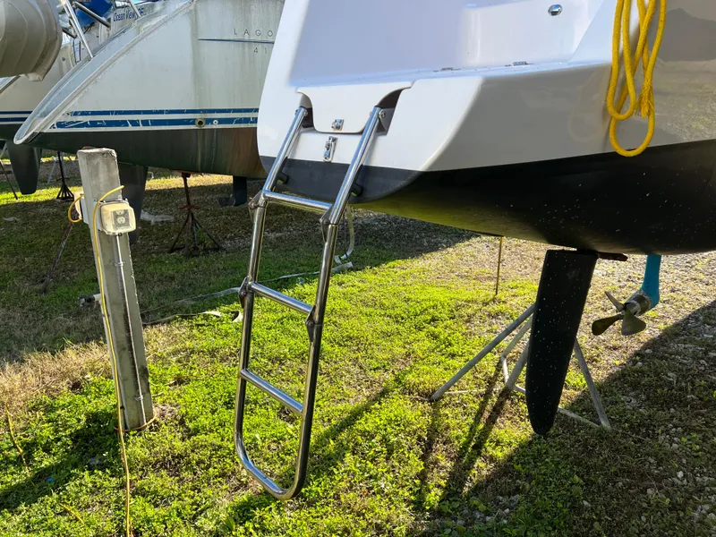 Slide: The Image of Seawind 1260 sailboat winch system, 2020 model, with ropes and deck details. - 93