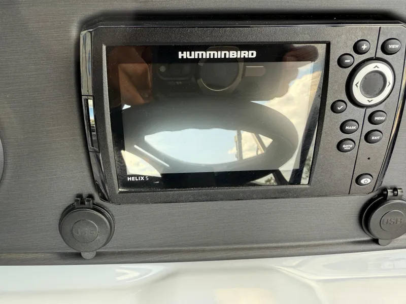 Slide: The Image of Humminbird Helix 5 fishfinder on 2025 Bentley Pontoons Bolt 203 dashboard. - 25
