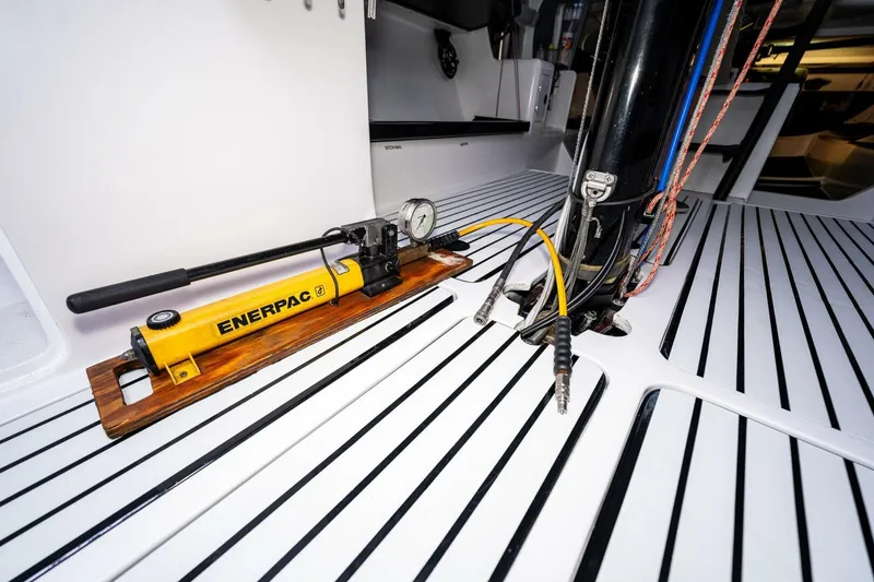 Slide: The Image of Interior of 2007 McConaghy Reichel/Pugh yacht with Enerpac hydraulic pump on deck. - 11
