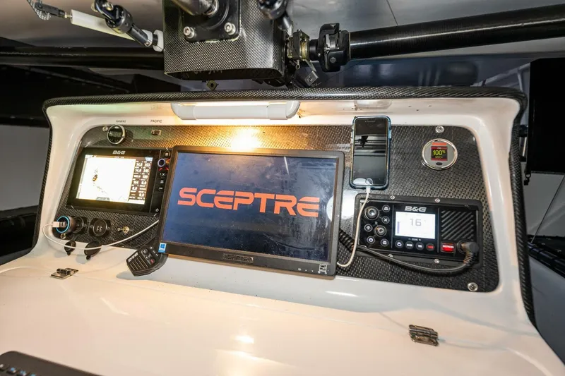 Slide: The Image of Control panel of 2007 McConaghy Reichel/Pugh yacht with navigation equipment and displays. - 31