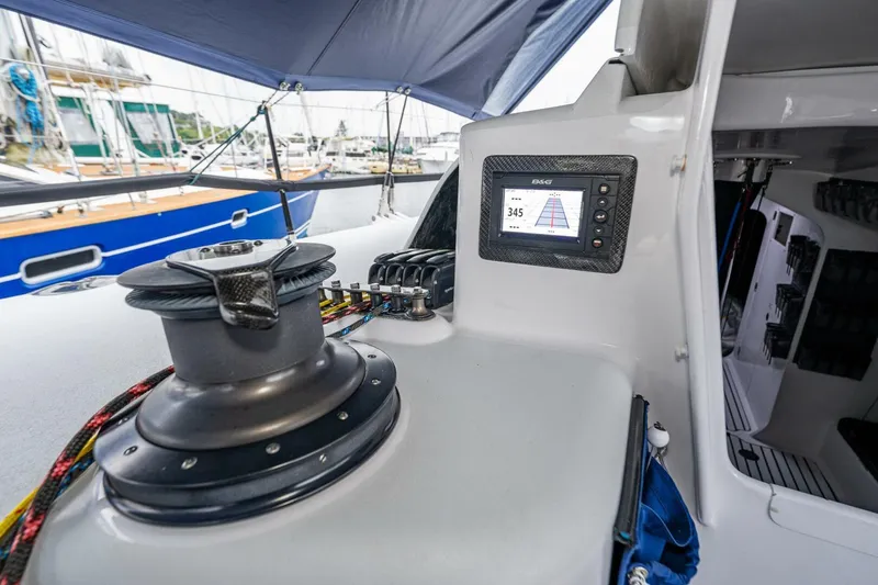 Slide: The Image of Cockpit of 2007 McConaghy Reichel/Pugh yacht with winch and navigation display. - 39