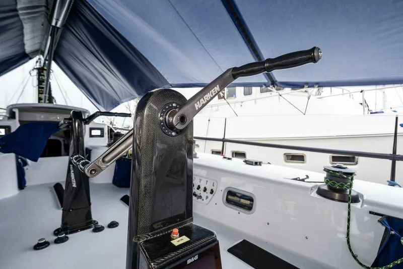 Slide: The Image of 2007 McConaghy Reichel/Pugh yacht cockpit with Harken winch and modern sailing equipment. - 40