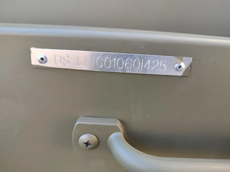 Slide: The Image of 2025 Lowe Jon L1032 boat identification plate with serial number. - 12