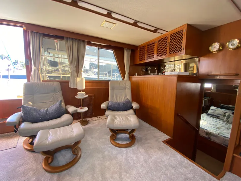 Slide: The Image of Interior of 1991 Lien Hwa McKinna 42 Aft Cabin with comfortable seating and wood paneling. - 29