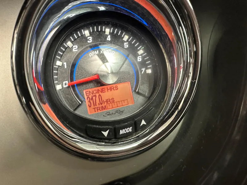 Slide: The Image of Tachometer of 2015 Sea Ray 350 Sundancer showing 317 engine hours. - 8