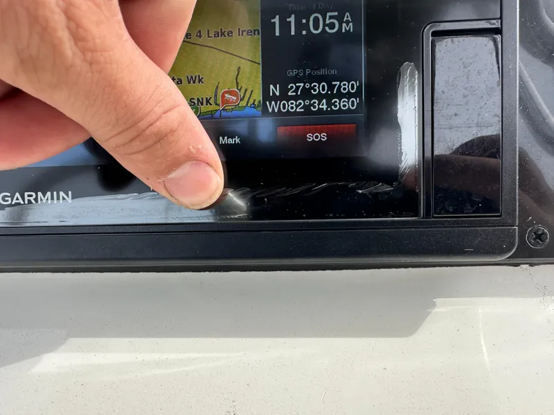 Slide: The Image of Close-up of a Garmin GPS screen on a 2008 Dorado 23 Classic boat. - 25