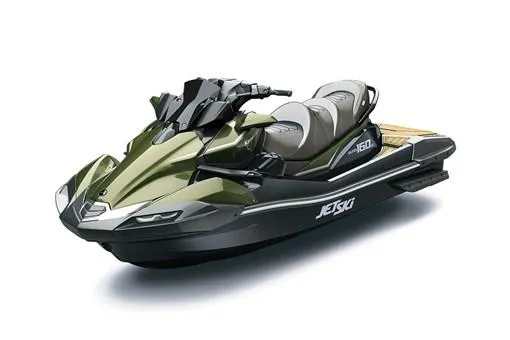 Slide: The Image of 2025 Kawasaki JET SKI ULTRA 160LX, sleek design, green and black color scheme. - 11