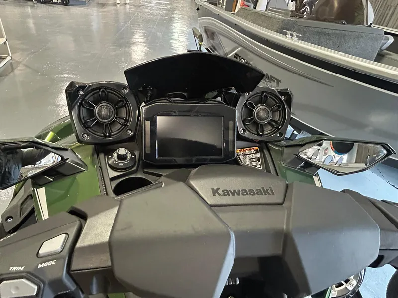 Slide: The Image of 2025 Kawasaki JET SKI ULTRA 160LX dashboard with speakers and display. - 4