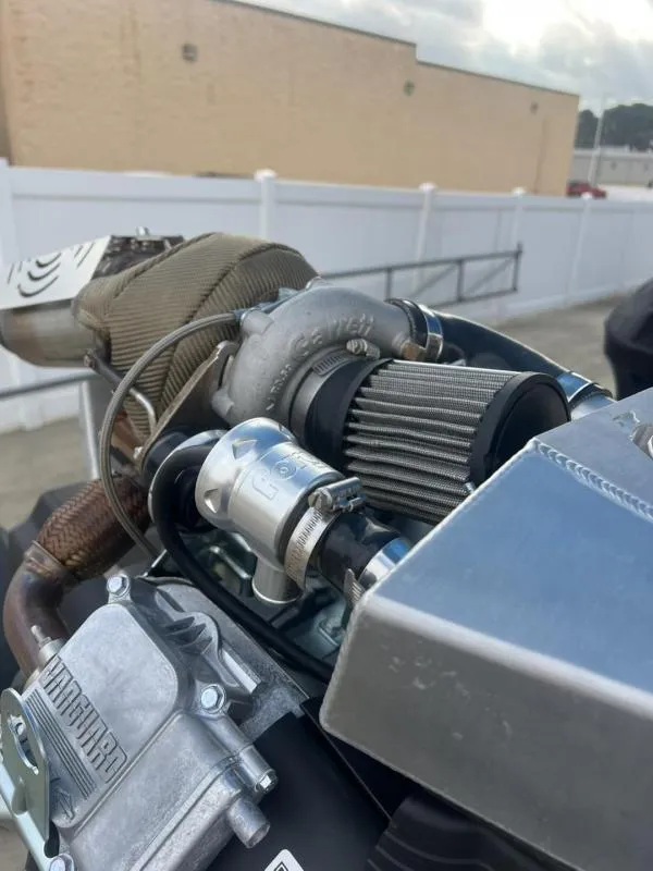 Slide: The Image of Close-up of 2024 Havoc Boats 1750 MSTC LIMITED EDITION engine components. - 11