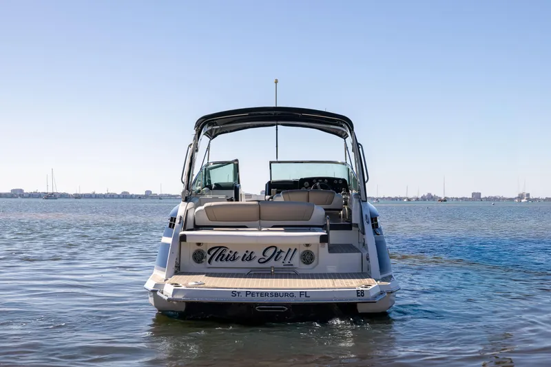 Slide: The Image of 2017 Formula 330 Crossover Bowrider on water, rear view, St. Petersburg, FL. - 3
