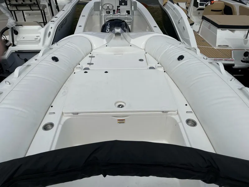 Slide: The Image of 2023 Zodiac N-ZO 680 inflatable boat interior with seating and console. - 6