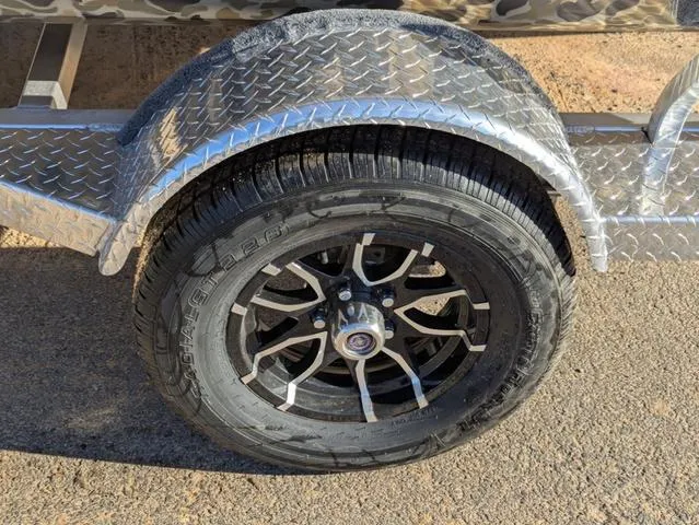 Slide: The Image of Trailer wheel with diamond plate fender on 2025 Excel 1854 Shallow Water F4. - 12
