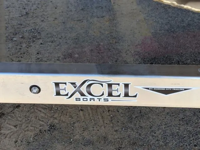 Slide: The Image of Excel Boats logo on a trailer, 2025 Excel 1854 Shallow Water F4 model. - 21