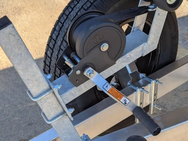 Slide: The Image of Winch mechanism on Excel 1854 Shallow Water F4 trailer, 2025 model. - 23