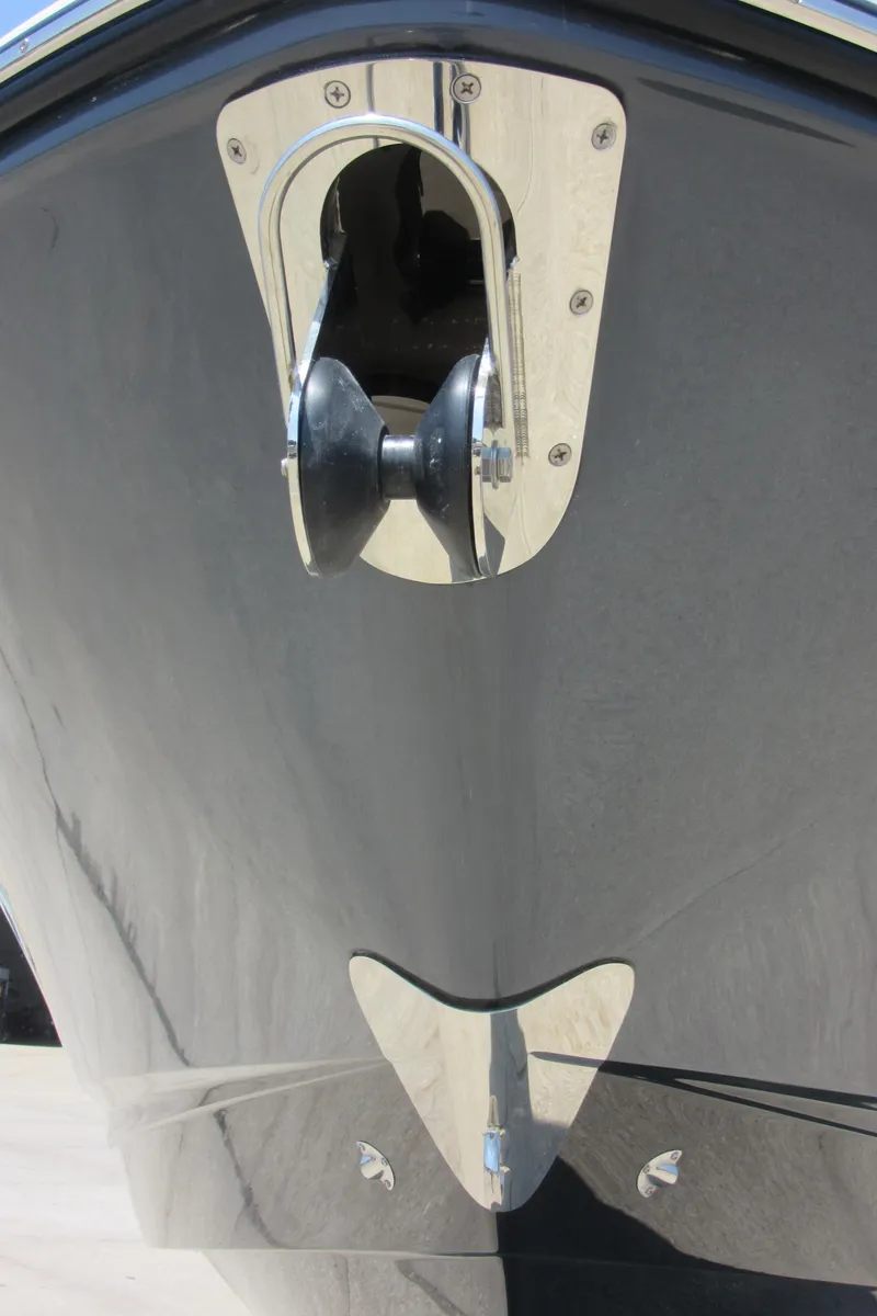 Slide: The Image of 2025 Chaparral 307 SSX boat bow with anchor system detail. - 2