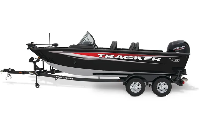 Slide: The Image of 2025 Tracker Targa V-18 WT boat interior with Minn Kota trolling motor. - 3