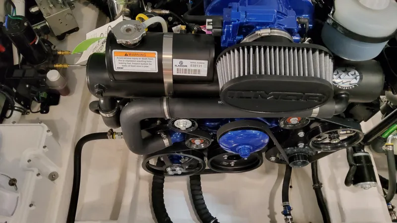 Slide: The Image of Engine of 2025 Formula 350 Crossover Bowrider I/O, showcasing intricate mechanical components. - 15