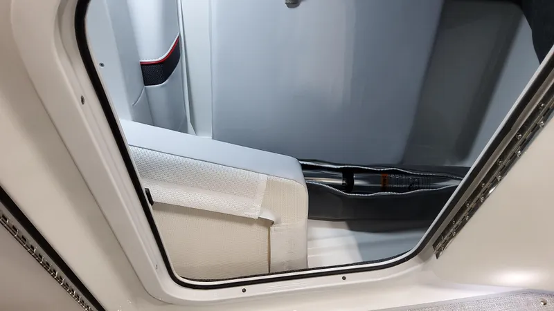 Slide: The Image of Interior view of 2025 Formula 350 Crossover Bowrider I/O boat cabin. - 35