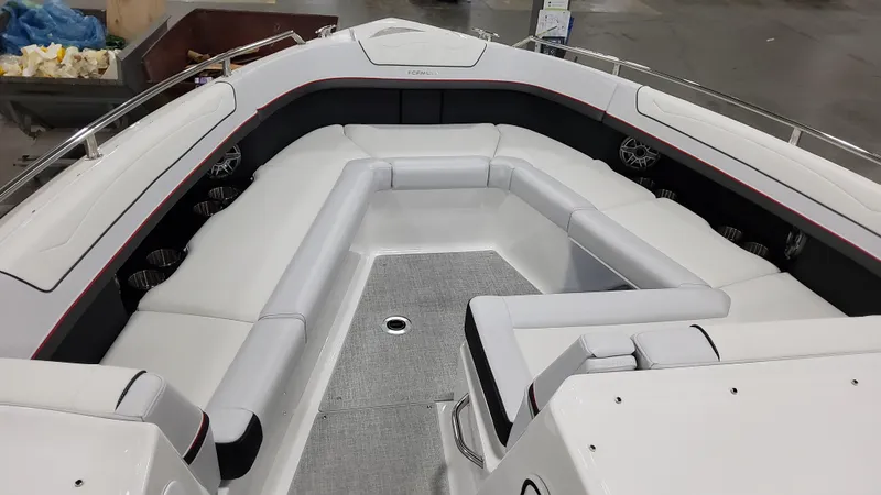 Slide: The Image of 2025 Formula 350 Crossover Bowrider I/O with spacious seating and modern design. - 36