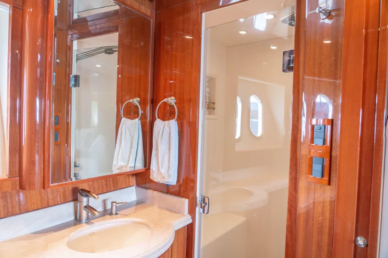 Slide: The Image of Luxurious 2008 McKinna Pilothouse bathroom with wood accents and modern fixtures. - 31