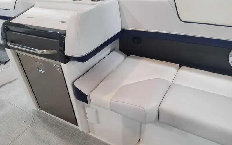 Slide: The Image of 2025 Formula 310 Bowrider OB interior seating and storage area. - 46