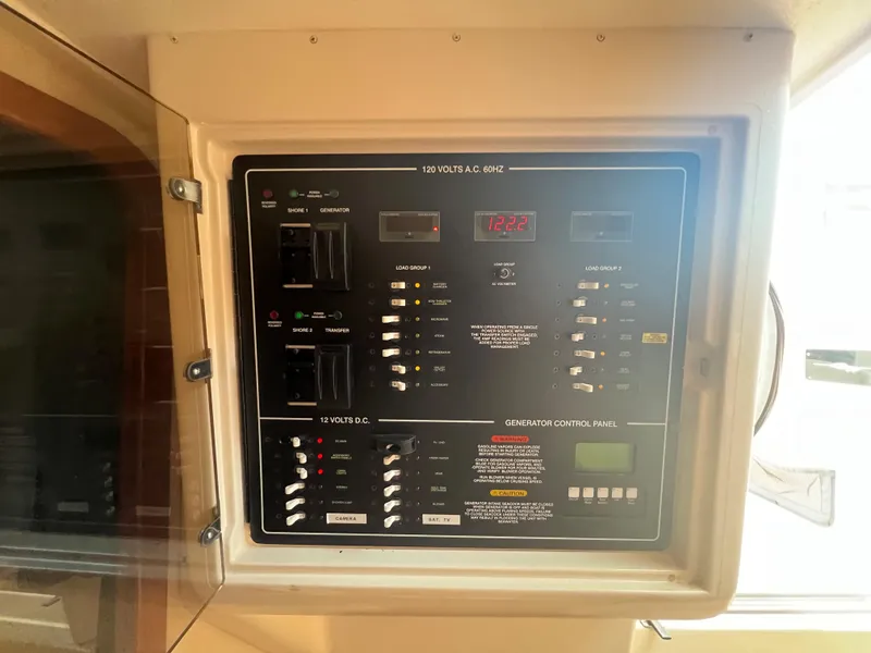 Slide: The Image of Electrical control panel on a 2006 Grady-White 360 Express boat. - 21