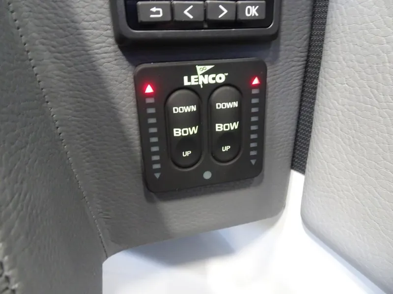 Slide: The Image of Control panel for Lenco trim tabs in 2025 Cobalt R4 boat. - 18